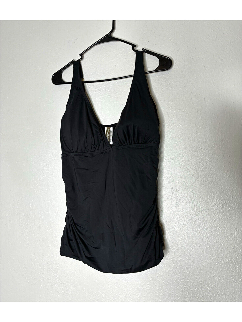 NWT Tommy Bahama Black Tummy Control Halter Tankini Swim Top Size XL (1X)
